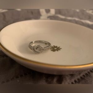 Sterling silver and CZ Knot Ring Band